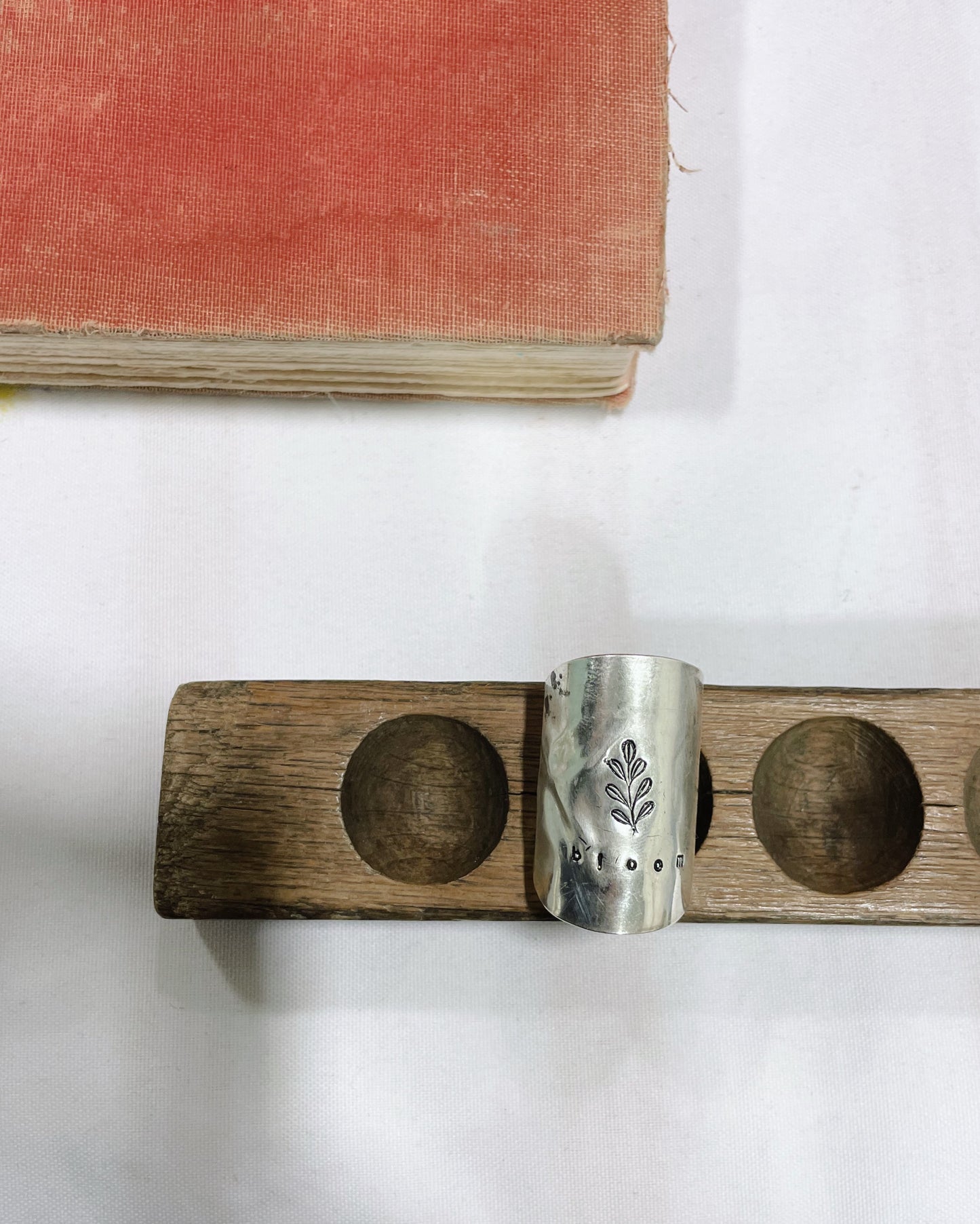 Sterling Stamped shield ring!