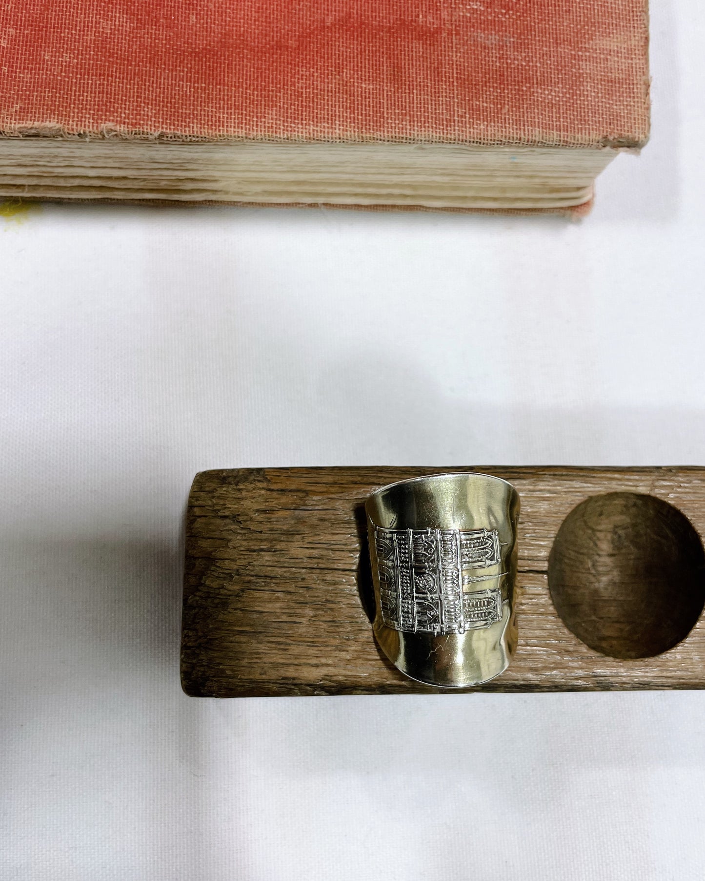 Sterling Stamped shield ring!