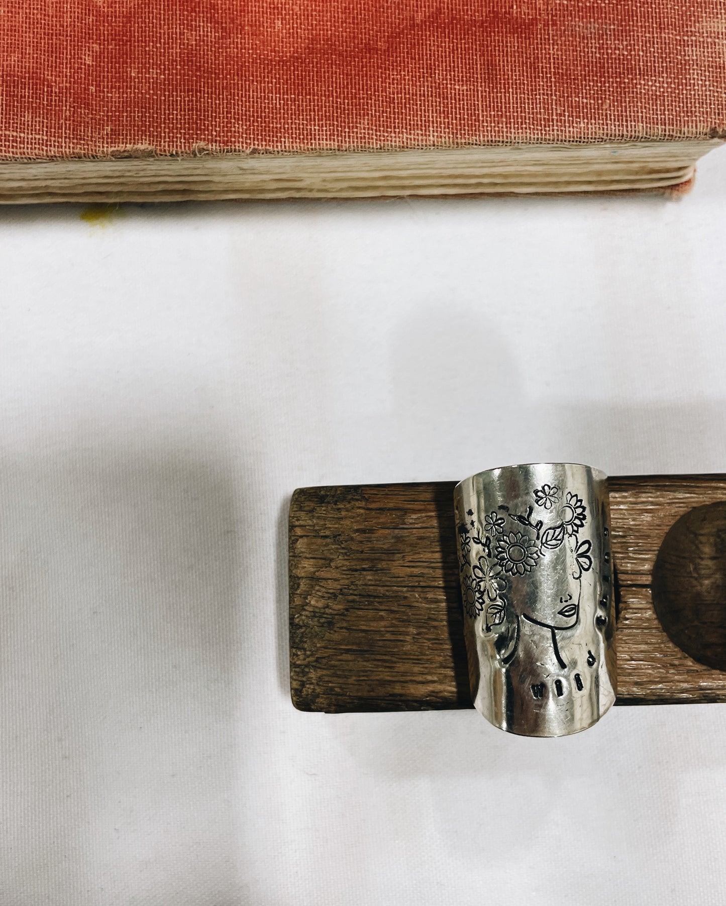 Sterling Stamped shield ring!