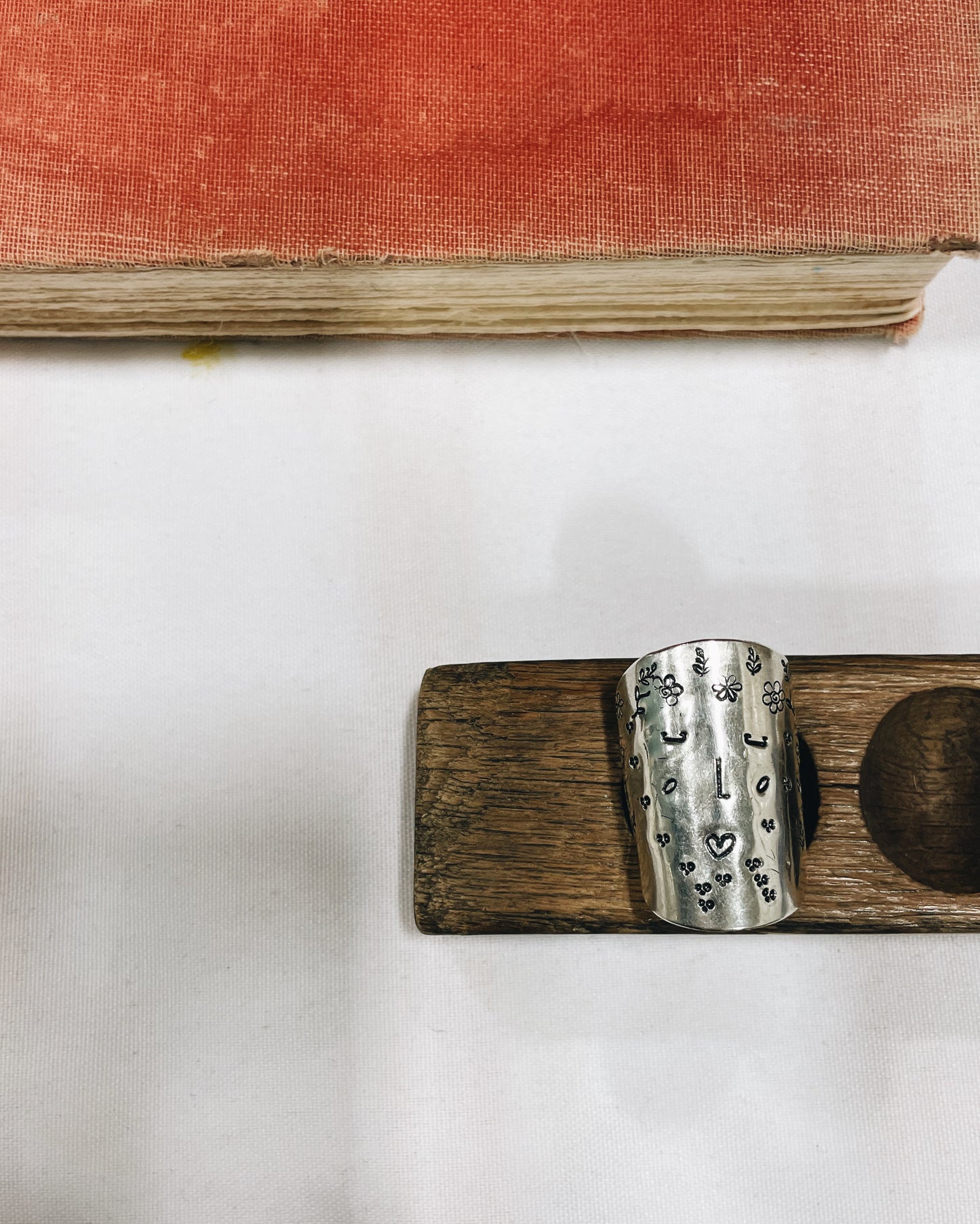 Sterling Stamped shield ring!