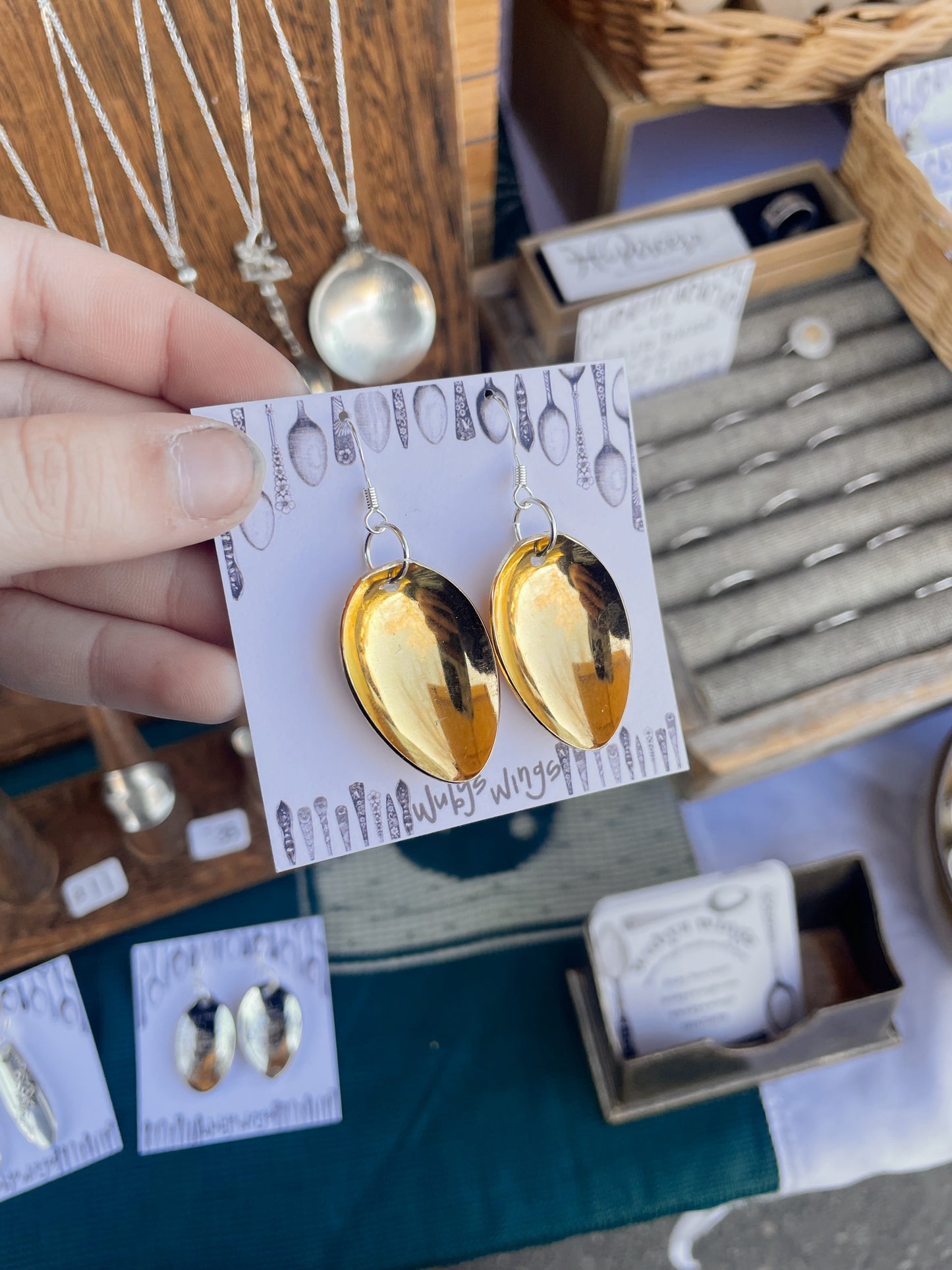 Gold spoon earrings!